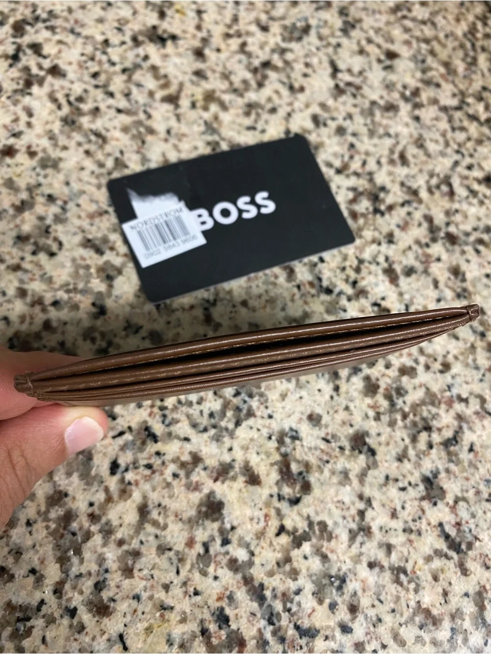 New Men’s BOSS Randy S Cardcase Leather Wallet Brown